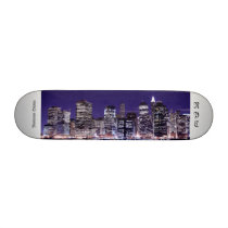 Lower Manhattan Skyline , New York City Skateboard