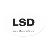 Lower Slower Delaware (white) stickers
