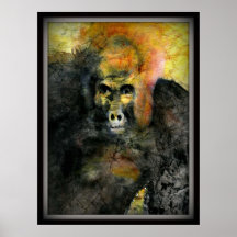 Lowland Gorilla Watercolor Print