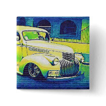 Lowrider Vintage Automobile Button