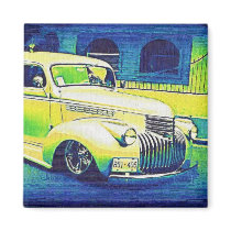 Lowrider Vintage Automobile Refrigerator Magnets