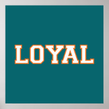 LOYAL in Team Colours Aqua Blue and Orange Print
