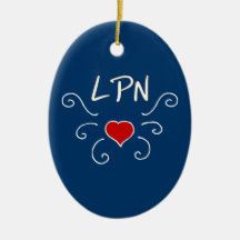 LPN Love Tattoo Christmas Ornaments