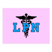 LPN Medical Symbol Post Card