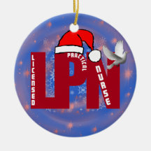 LPN NURSE CHRISTMAS ORNAMENT SANTA HAT