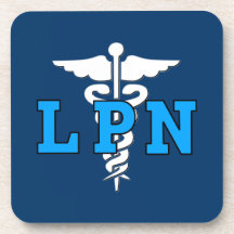 LPN Nurse Medical Symbol Beverage Coaster