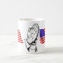 LPRAYING HANDS FOR US FLAG COFFEE MUG