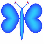 Lt-Blue Neon Hearts Butterfly