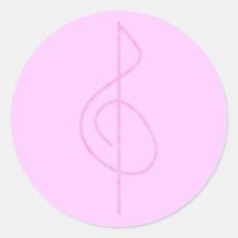 Lt. Pink Brushstroke Treble Clef Stickers
