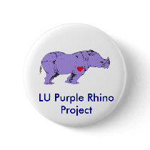 LU Purple Rhino Project Pinback Buttons
