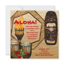 Luau Birthday Party Hawaiian Luau Party Personalized Announcement