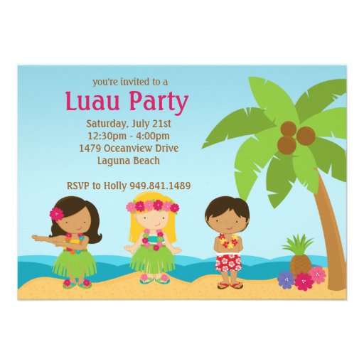Luau Birthday Party Invitation