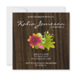 Luau Birthday Party Invite Hibiscus Flower Wood Da