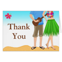 Luau Couple Wedding Shower Thank You Card cards