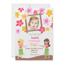 Luau Hawaiian Beach Photo Birthday Invitations