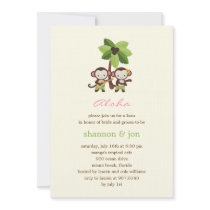 Luau Monkeys Engagement Party or Shower Invitation