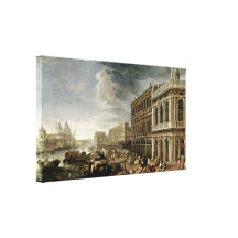 Luca Carlevarijs - Riva degli Schiavoni Stretched Canvas Prints