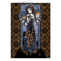 "Lucia" Gothic Flower Moon Fairy Art Greeting Card