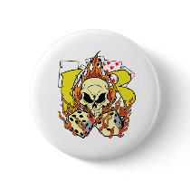 Lucky 13 Dice and Skull Buttons