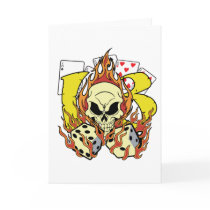 Lucky 13 Dice and Skull Greeting Card