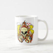 Lucky 13 Dice and Skull Coffee Mug