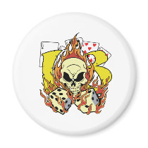 Lucky 13 Dice and Skull Magnet