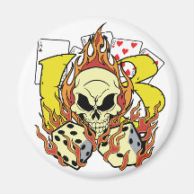 Lucky 13 Dice and Skull Magnets