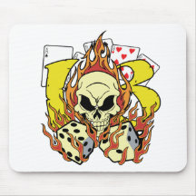 Lucky 13 Dice and Skull Mouse Pad