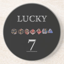 Lucky 7 drink coasters