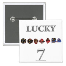 Lucky 7 pinback button