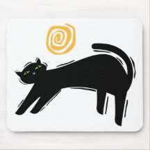 Lucky Black Cat Mouse Pads