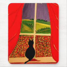 Lucky Black Cat! Mousepads