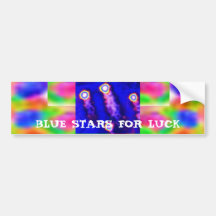 LUCKY Blue Stars Bumper Stickers