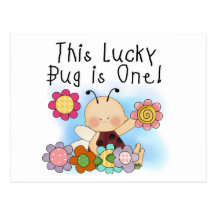 Lucky Bug 1st Birthday T-shirts and Gifts Postcards