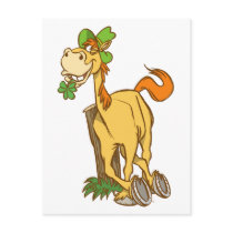 Lucky Cartoon Horse on St Patrick's Day postcard