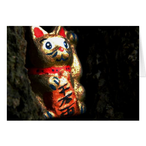 Lucky Cat in Bark Card