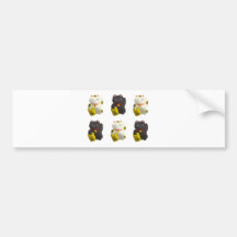 Lucky Cat Tiled Bumper Sticker