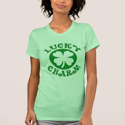 Lucky Charm Irish Four Leaf Clover T-Shirt, Ladies
