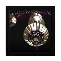 Lucky Chinese New Year Lantern Photo Trinket Boxes