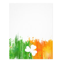 Lucky Clover & Ink Background Custom Letterhead