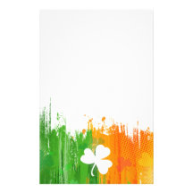 Lucky Clover & Ink Background Custom Stationery