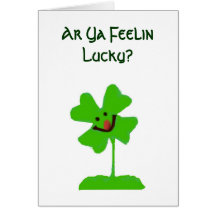 Lucky Four Leaf Clover Card