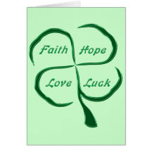 Lucky Four Leaf Clover Greeting Card