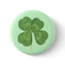 Lucky Four-Leaf Clover Shamrock Button