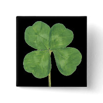 Lucky Four-Leaf Clover Shamrock Buttons