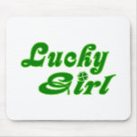 Lucky Girl Festive Green Mousepad