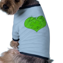 Lucky Heart Four Leaf Clover Shamrock Dog Clothing