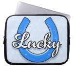 Lucky Horseshoe Laptop Case (blue) Laptop Sleeves