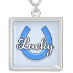 Lucky Horseshoe Necklace (blue)