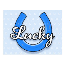 Lucky Horseshoe Postcard (blue)